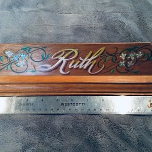 Desk wood name plate